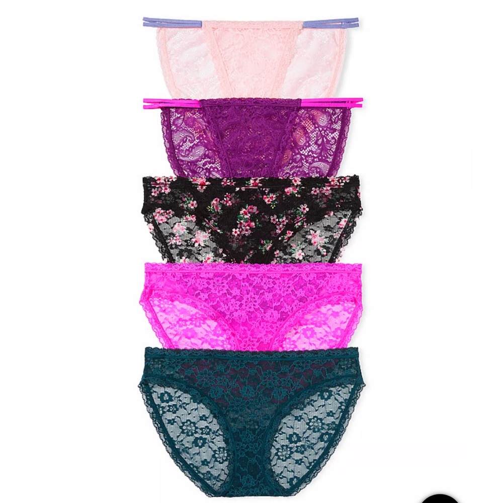 5-Pack M VICTORIA'S SECRET Posey Lace Bikini Panties